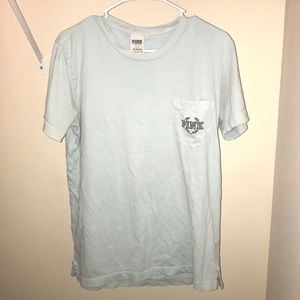 light teal pink pocket t shirt